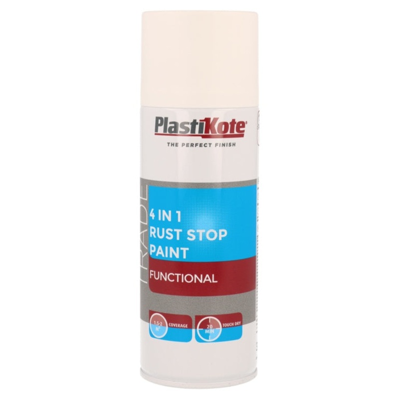 PlastiKote 4 in 1 Rust Treatment Spray 400ml – White