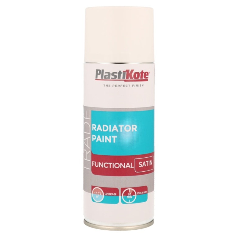 PlastiKote Radiator Spray Paint – 400ml White Satin