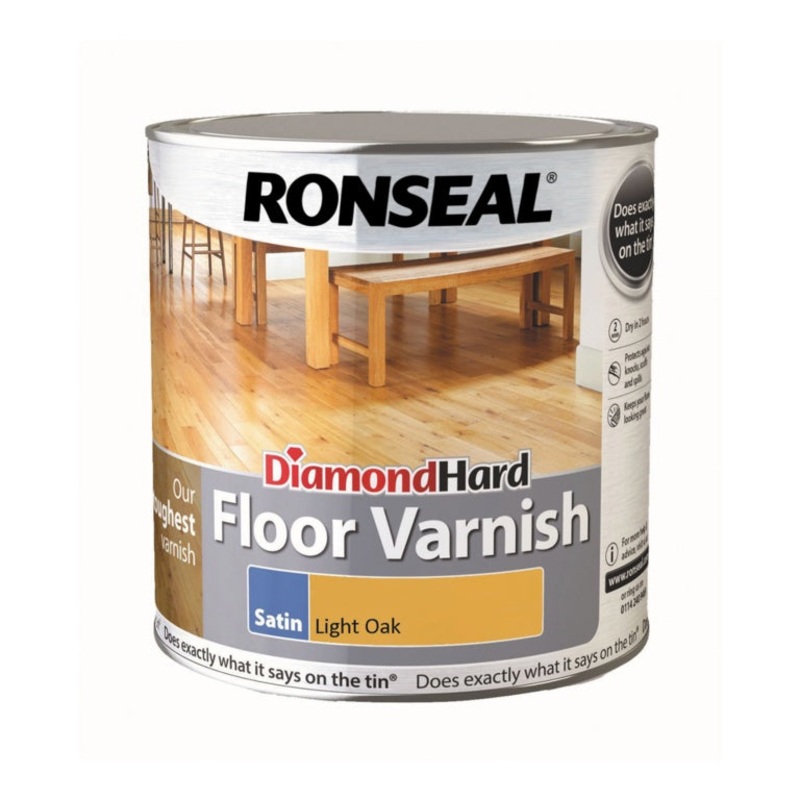 Ronseal Diamond Hard Coloured Floor Varnish 2.5L – Light Oak