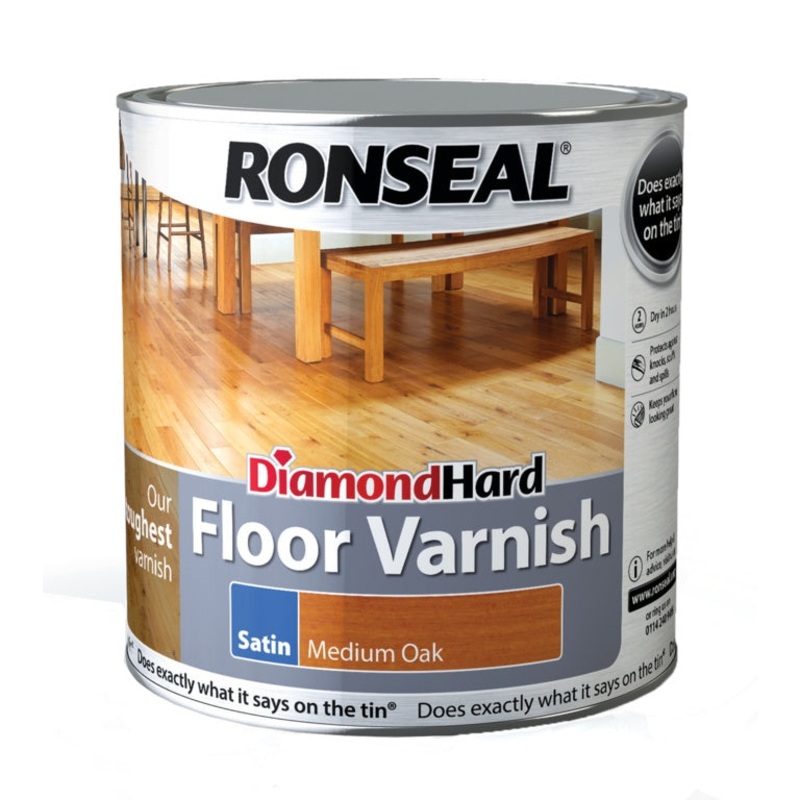 Ronseal Diamond Hard Coloured Floor Varnish 2.5L – Medium Oak