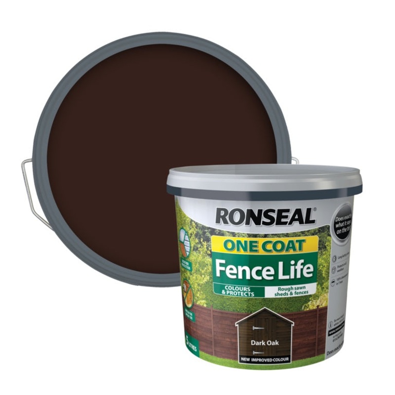 Ronseal One Coat Fence Life 5L – Dark Oak
