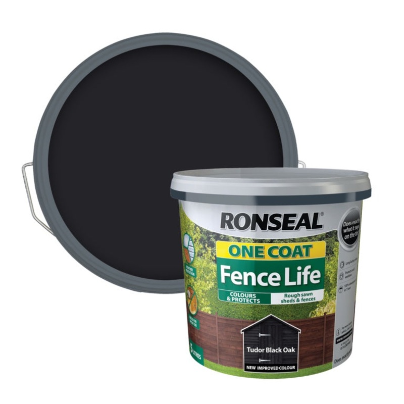 Ronseal One Coat Fence Life 5L – Tudor Black Oak