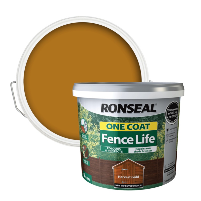 Ronseal One Coat Fence Life 9L – Harvest Gold