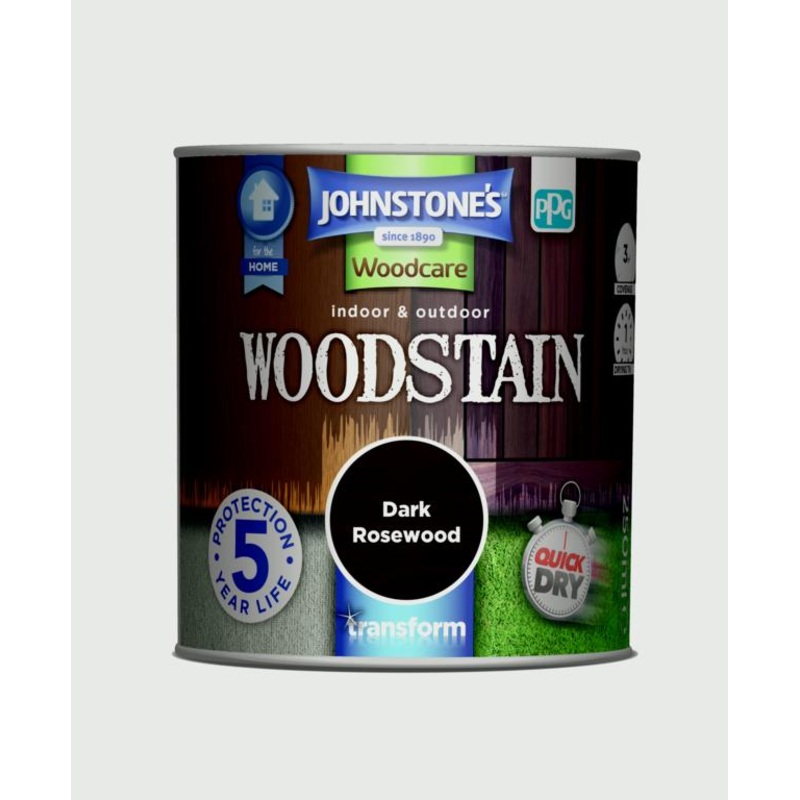 Johnstone’s Indoor & Outdoor Woodstain 250ml – Dark Rosewood