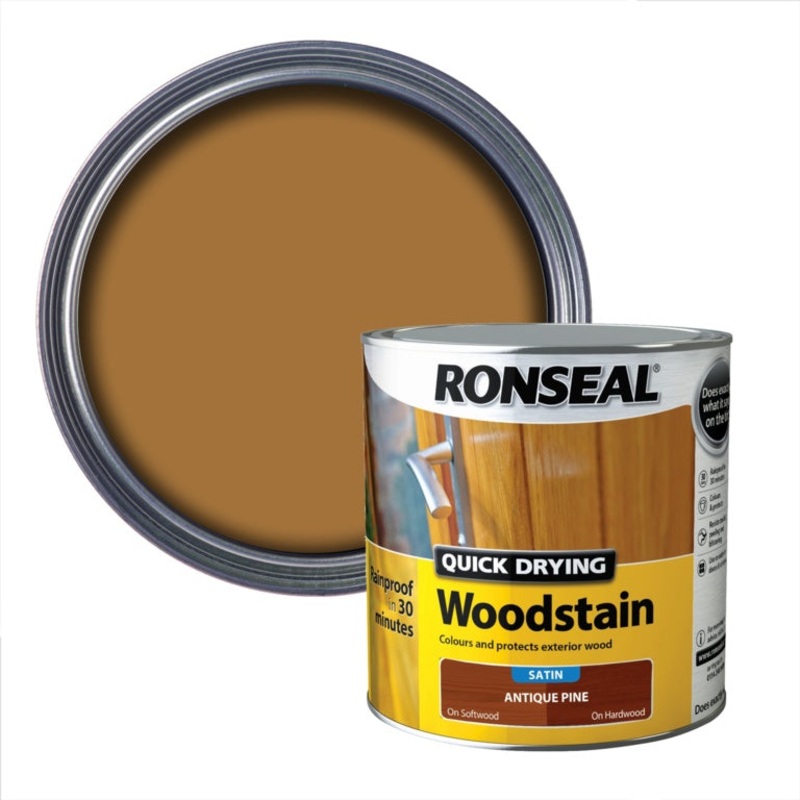 Ronseal Quick Drying Woodstain Satin 2.5L – Antique Pine