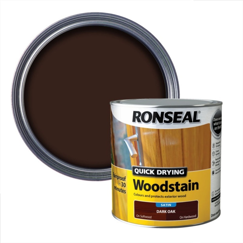 Ronseal Quick Drying Woodstain Satin 2.5L – Dark Oak