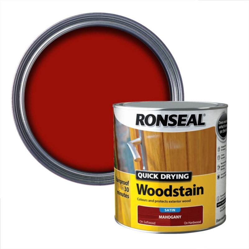 Ronseal Quick Drying Woodstain Satin 2.5L – Mahogany