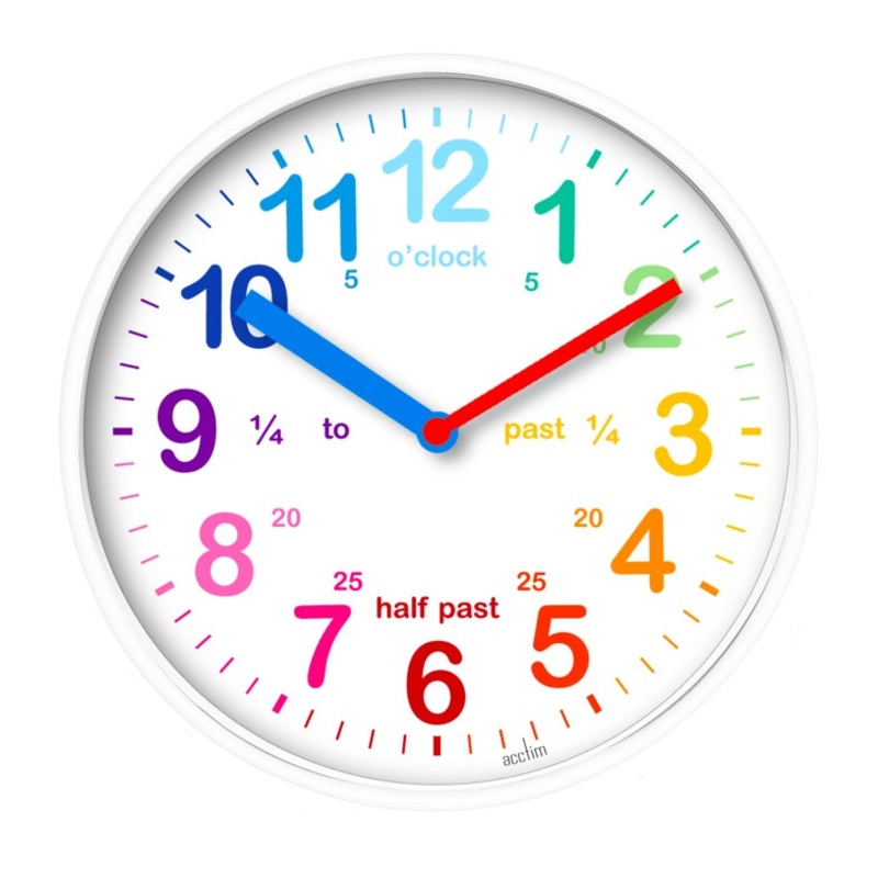 Acctim Wickford Kids Time Teach Clock 20cm – White
