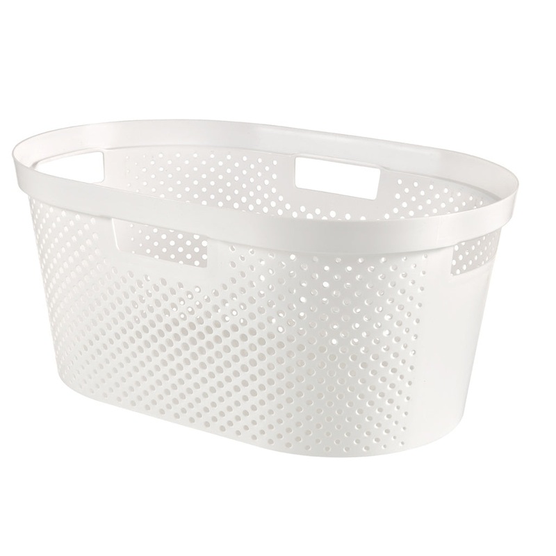 Curver Recycled Infinity Dots Laundry Basket – 40L White