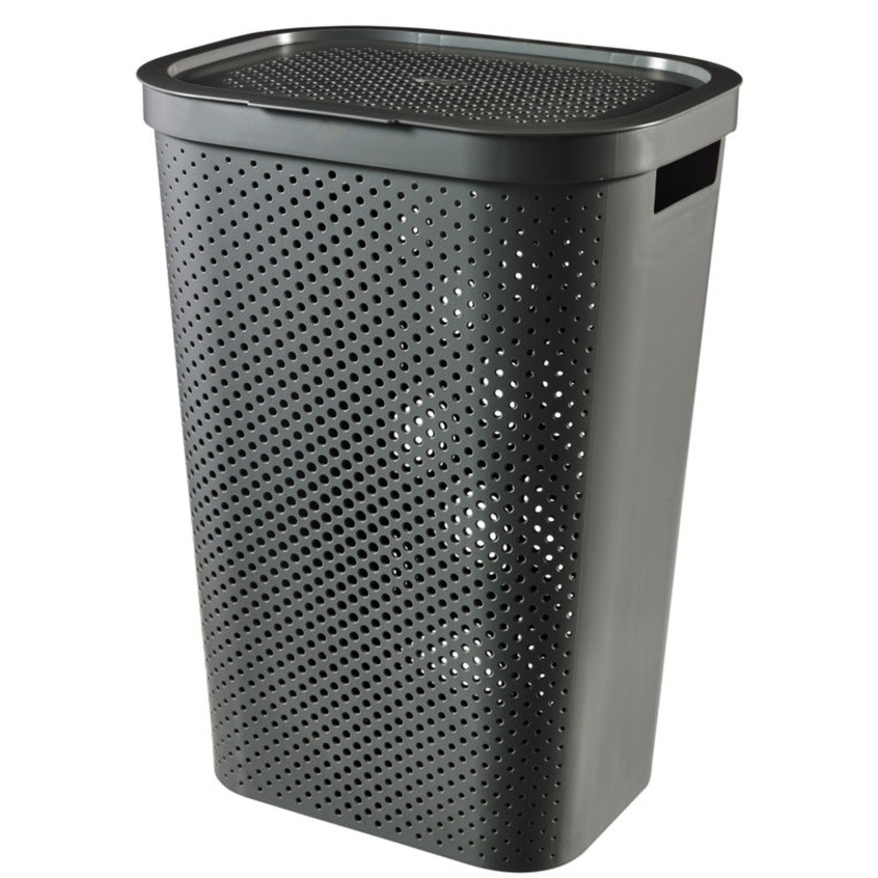 Curver Recycled Infinity Dots Laundry Hamper – 60L Dark Grey