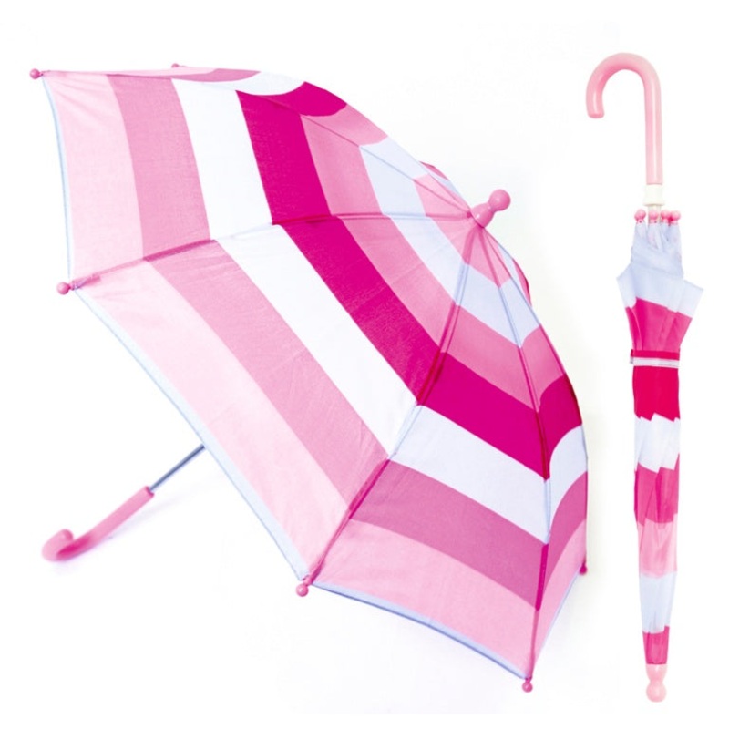 Drizzles Childs Pink Striped Umbrella – Pink Only