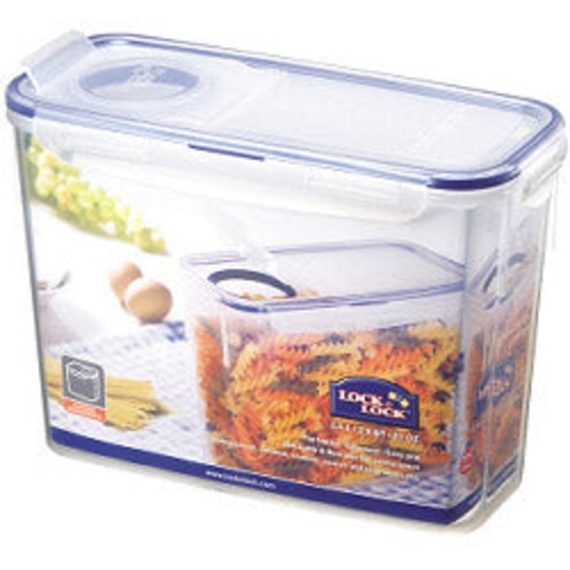 Locknlock Rectangular Storage Container with Flip Top Lid Clear/Blue – 2.4L (237 x 112 x 170mm)