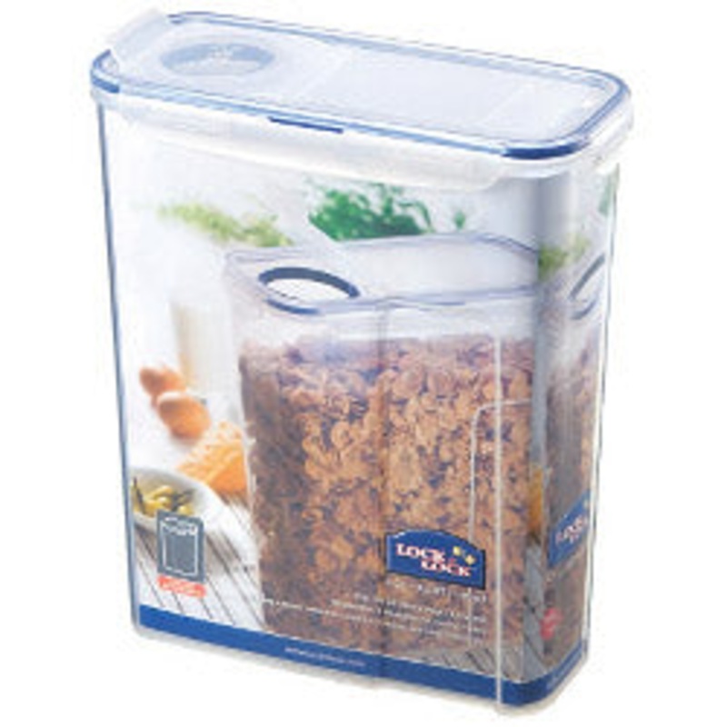 Locknlock Rectangular Storage Container with Flip Top Lid Clear/Blue – 4.3L (237 x 112 x 280mm)