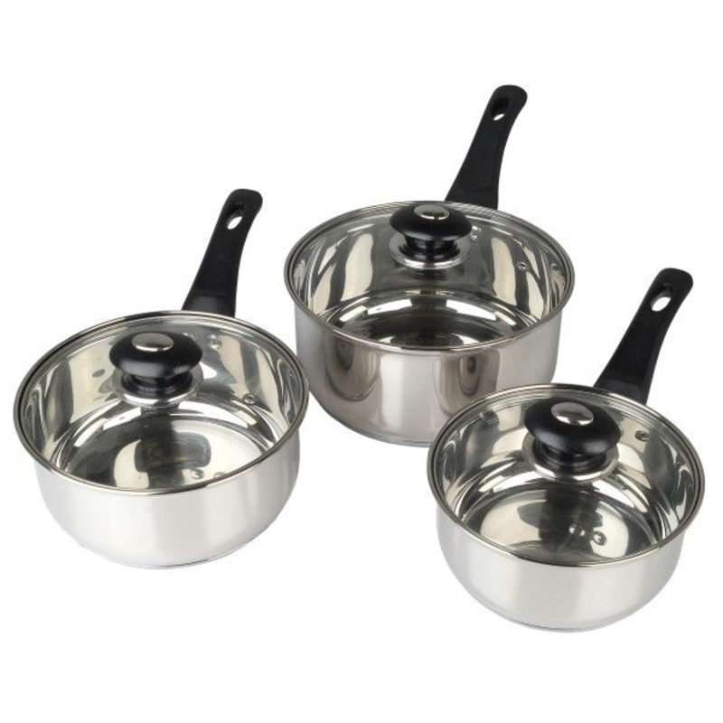 Pendeford Saucepan Set With Lids – Stainless Steel