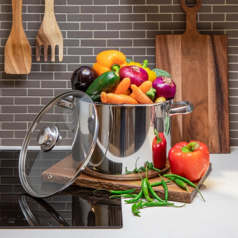 Pendeford Stainless Steel Collection Deep Stock Pot – 24cm