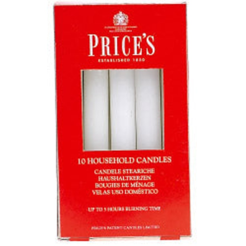 Price’s Candles Household Candles 10 Pack – White