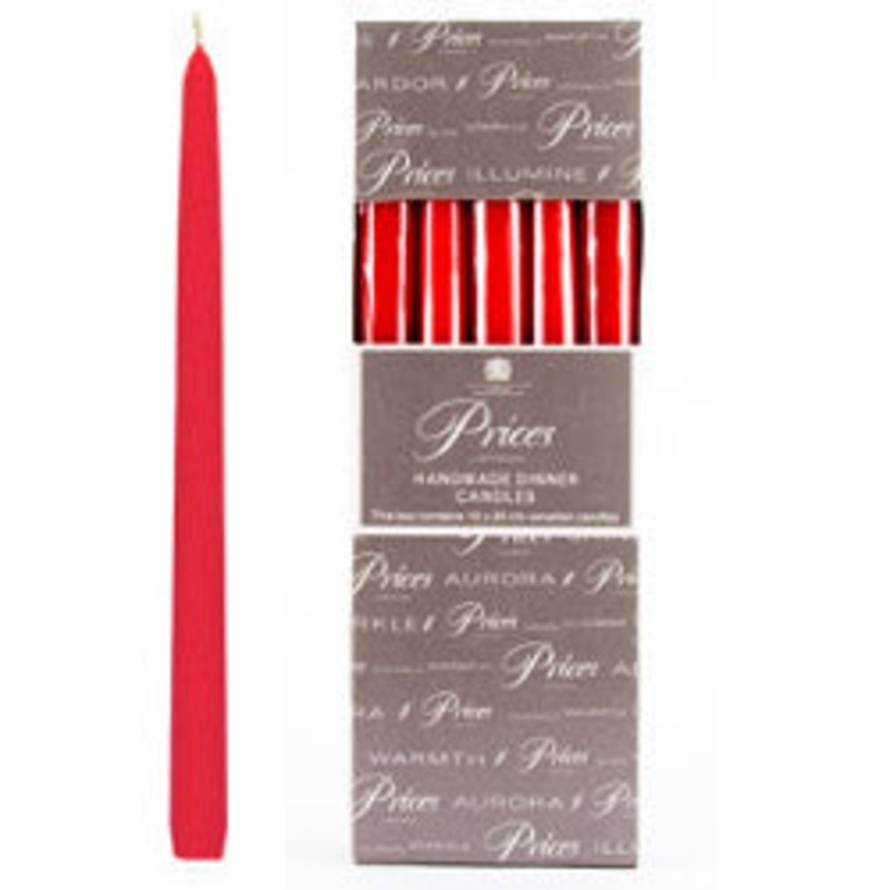Price’s Candles Venetian 10 Candle – Pack 10 Red