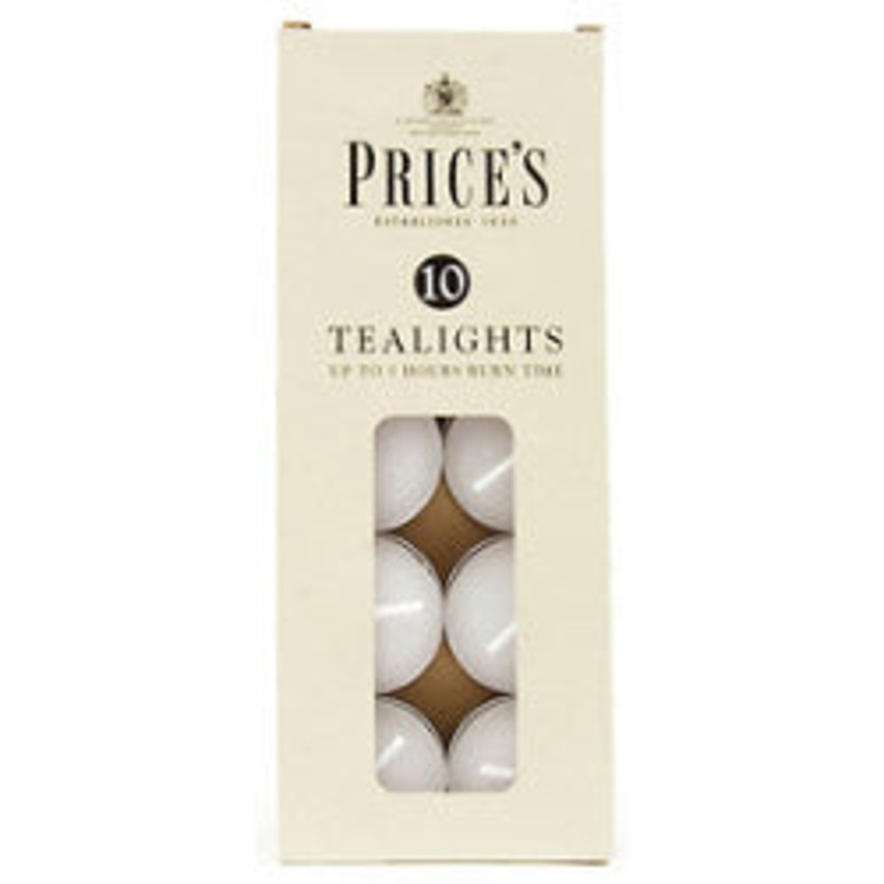 Price’s Candles White Tealights – Pack 10