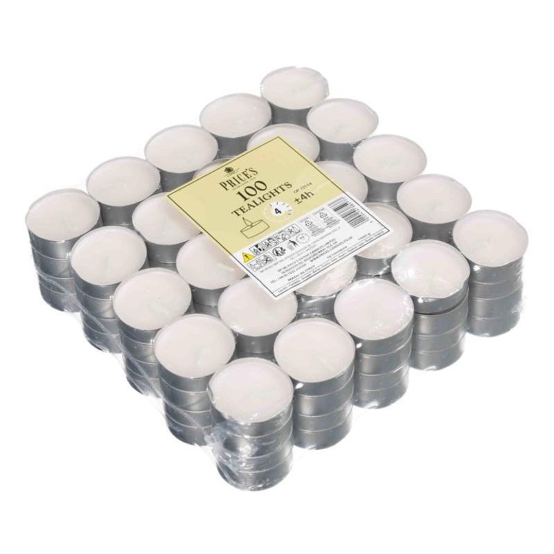 Price’s Candles White Tealights – Pack 100