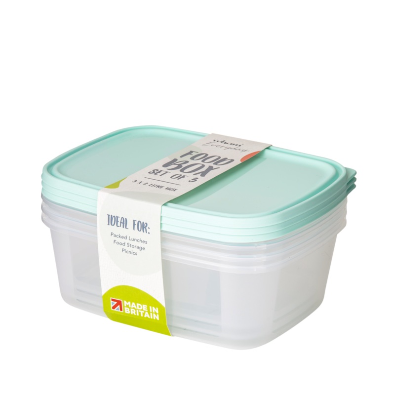 Wham Everyday Clear Food Boxes Set 3 – 2L