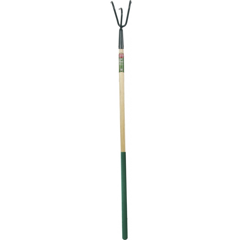 Ambassador Carbon Steel Long Handle 3 Prong Cultivator Wooden Handle – Length: 138cm. Foam Handle Length: 61cm