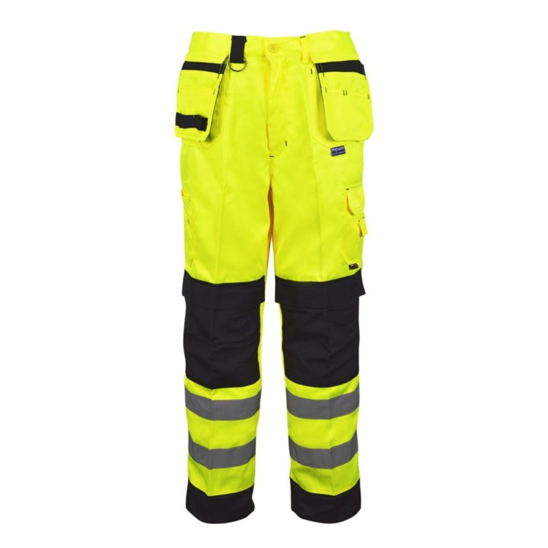 Black Knight Builders Hi Vis Trousers Yellow & Black – 40R