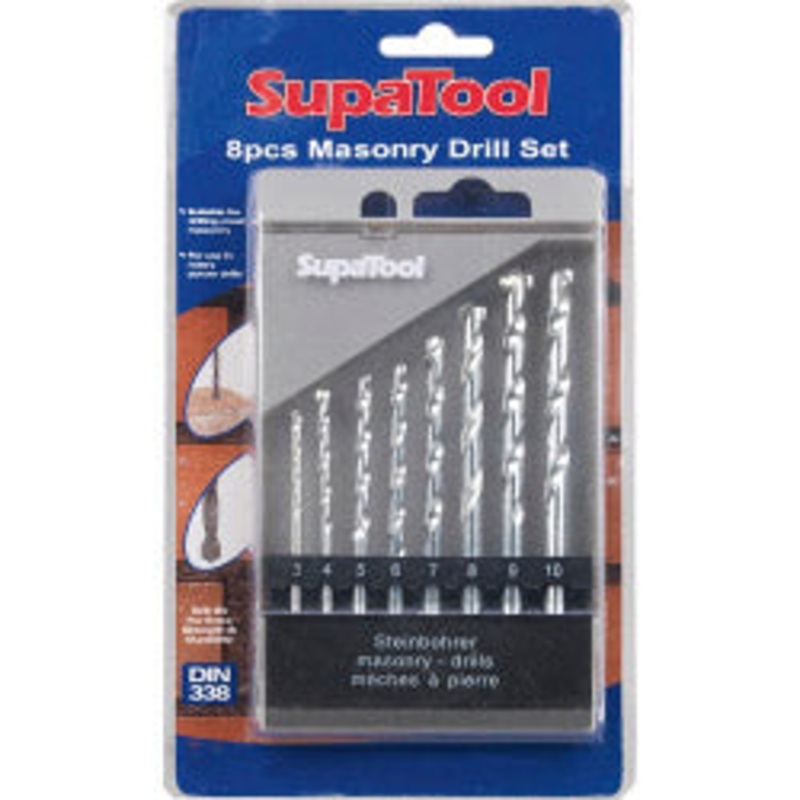 SupaTool Masonry Drill Bits – 8 Piece