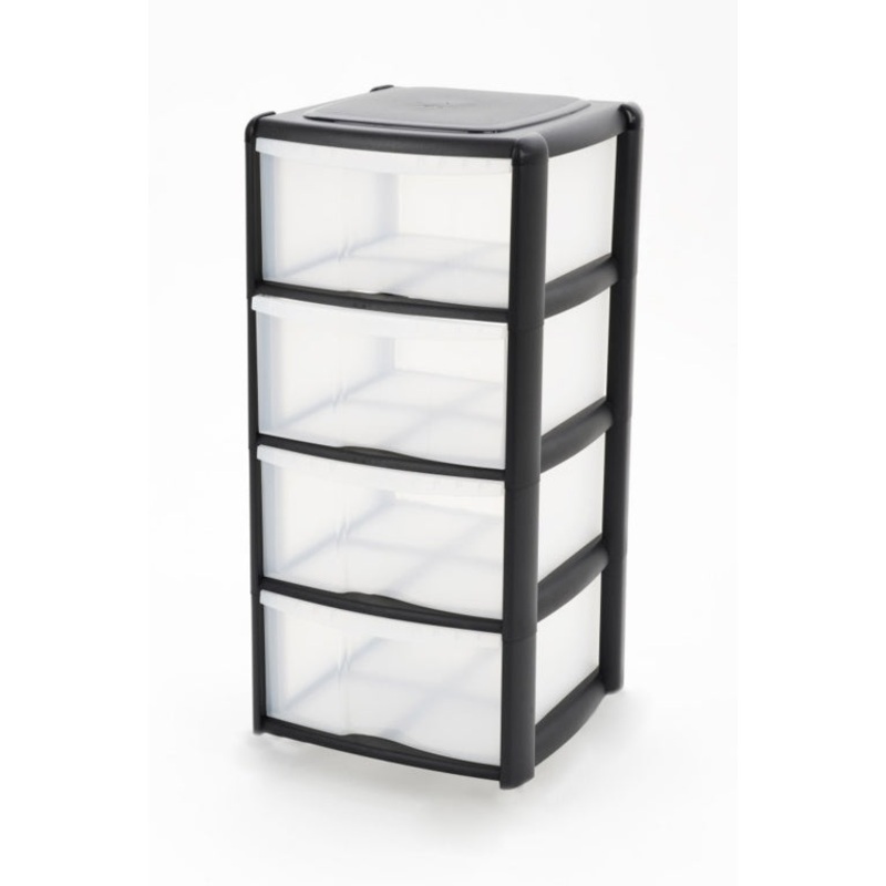 Tontarelli 4 Drawer Tower Black