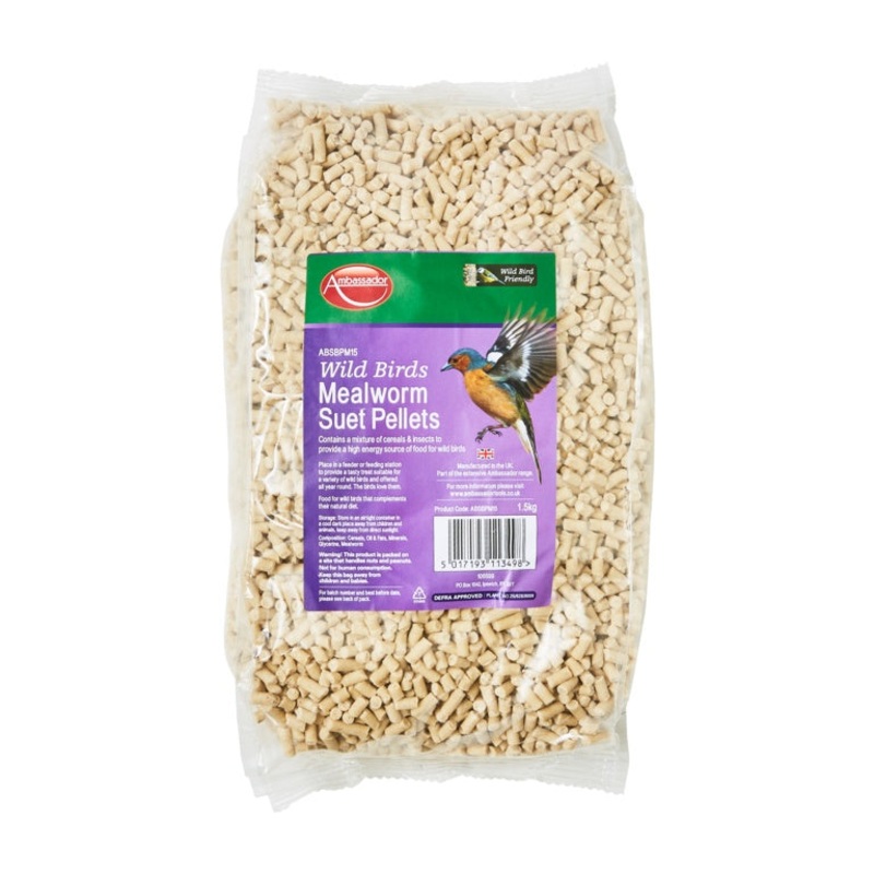 Ambassador Mealworm Suet Pellets – 1.5kg