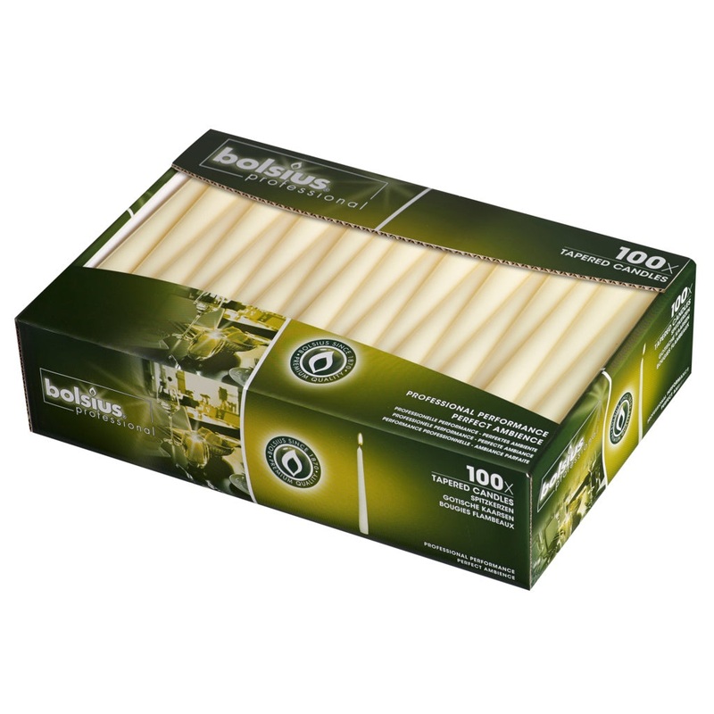 Bolsius Tapered Candles Box 100 – Ivory