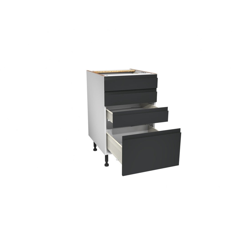 Gower Rapide+ Capri Dark Matt Grey 4 Drawer Base Unit – 500mm