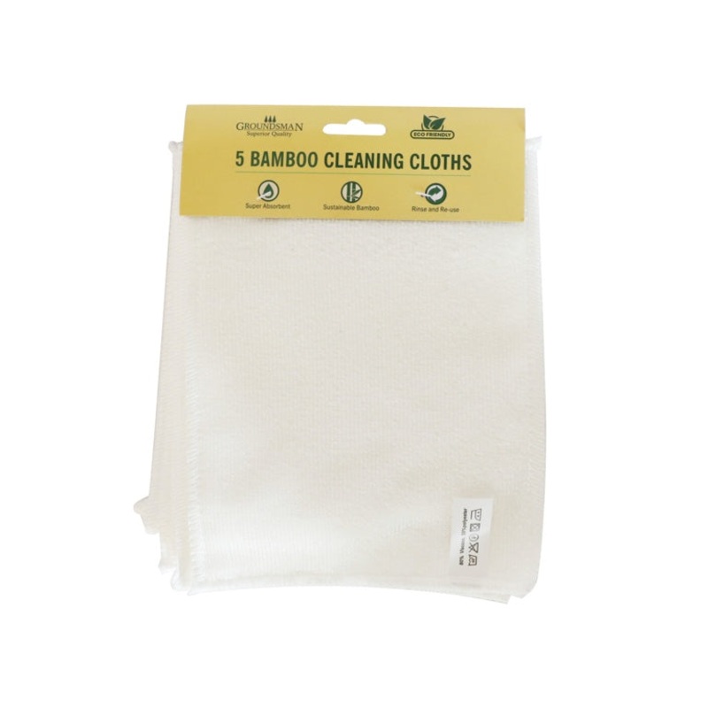 Groundsman Bamboo Cleaning Cloths 23 x 18cm – Pack 5