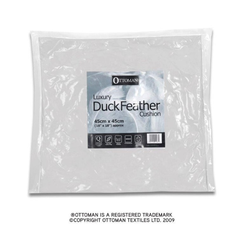 Ottoman Duck Feather Cushion Pad – 18 x 18cm