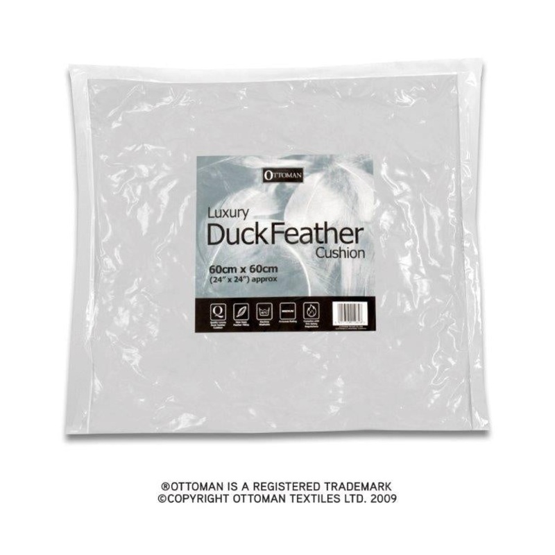 Ottoman Duck Feather Cushion Pad – 24 x 24cm