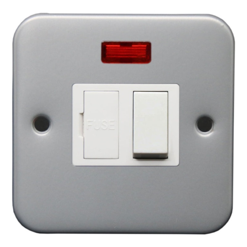 Securlec Metal Clad 1 Gang Switched Spur With Neon