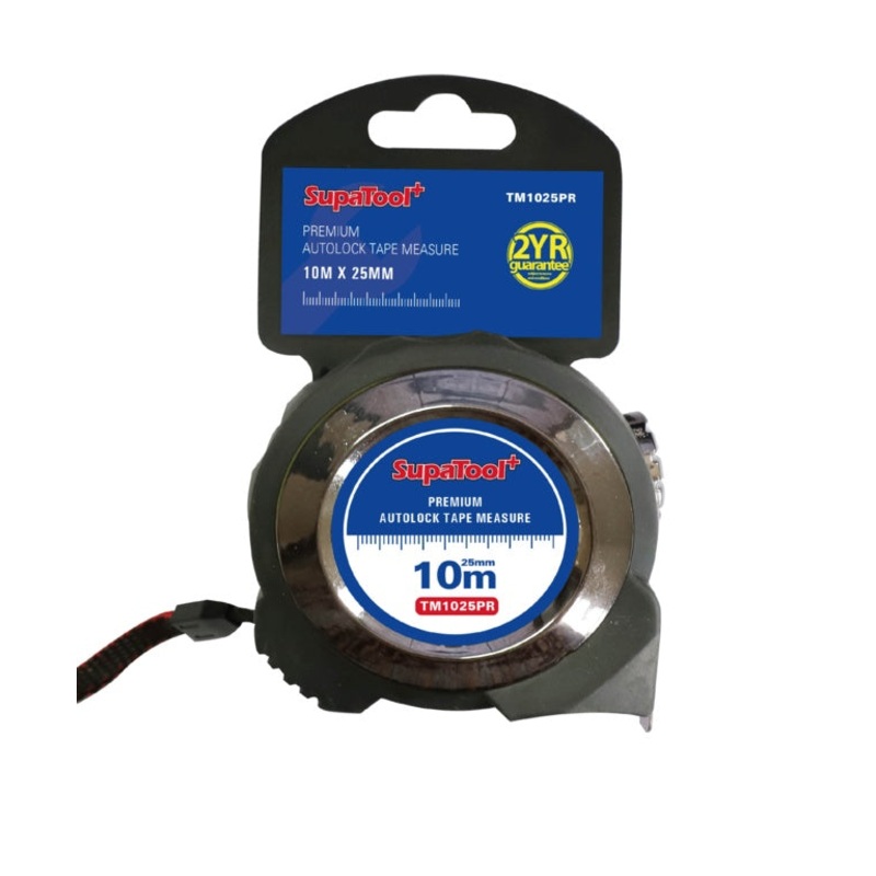 SupaTool Premium Auto Lock Tape Measure – 10m x 25mm