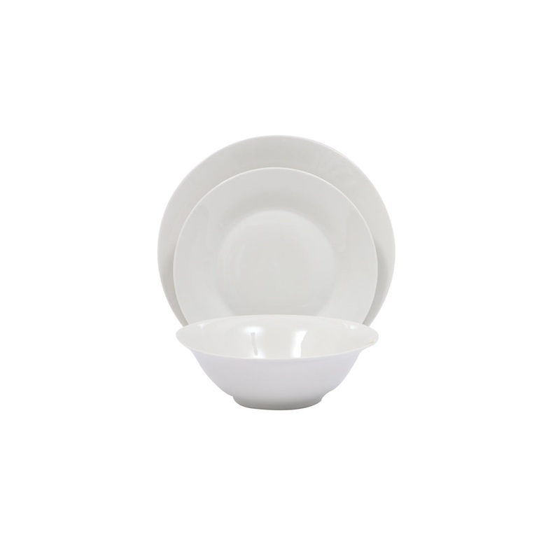 Basiks White Porcelain Dinner Set – 12 Piece