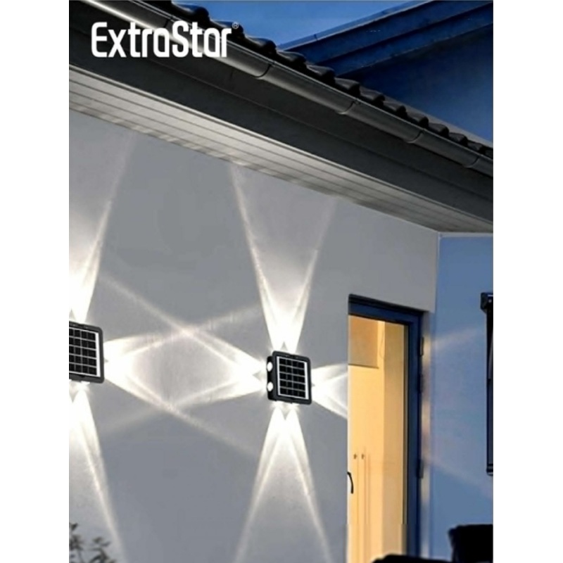 Extrastar LED Solar 4 Way Wall Lamp – 6500k