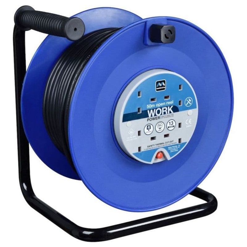 Masterplug Open Cable Reel 4 Gang – 50m / 240v