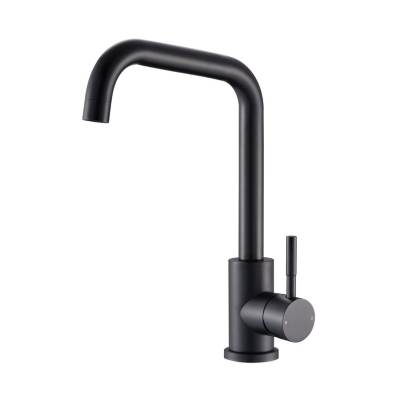 Reginox Nera Matt Black Swan Neck Single Lever Tap