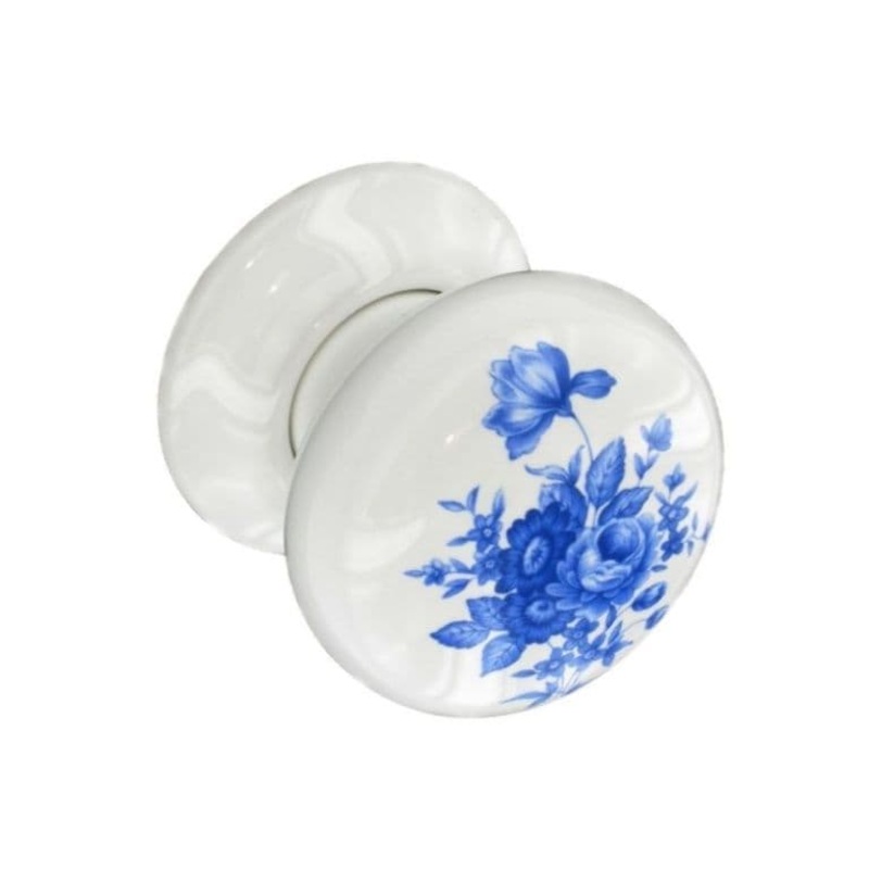 Securit Ceramic knobs white / blue – 60mm, Pack of 5 – only available by special order