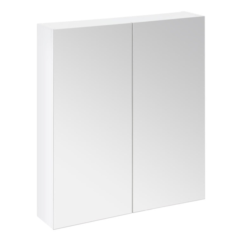 SP Avalon Gloss White Wall Hung 2 Door Mirror Cabinet – 600mm