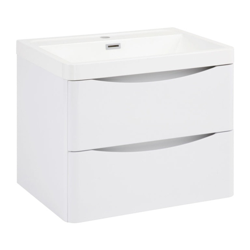 SP Ocata Gloss White Wall Hung Drawer Basin Unit – 600mm