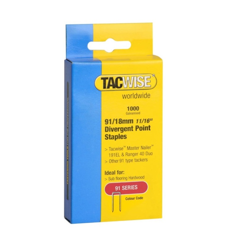 Tacwise Divergent Point Crown Staples 91/18mm – Pack 1000