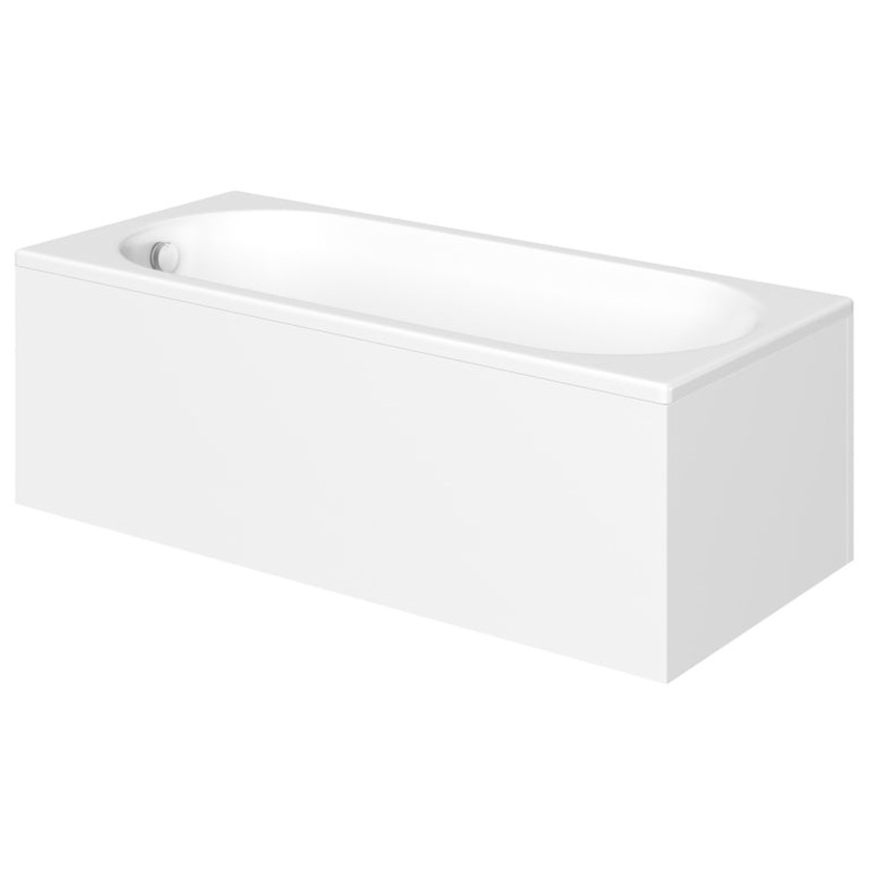 Trojan Cascade 1500 X 700mm 2 Tap Hole Single End Bath – White