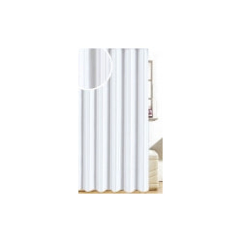 Blue Canyon Satin Stripe Design Polyester Shower Curtain – White