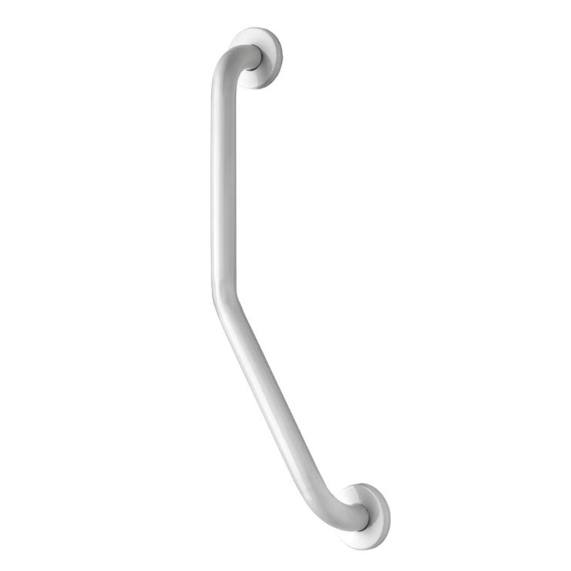 Croydex Angled Grab Bar with Concealed Fixing – 60cm – White