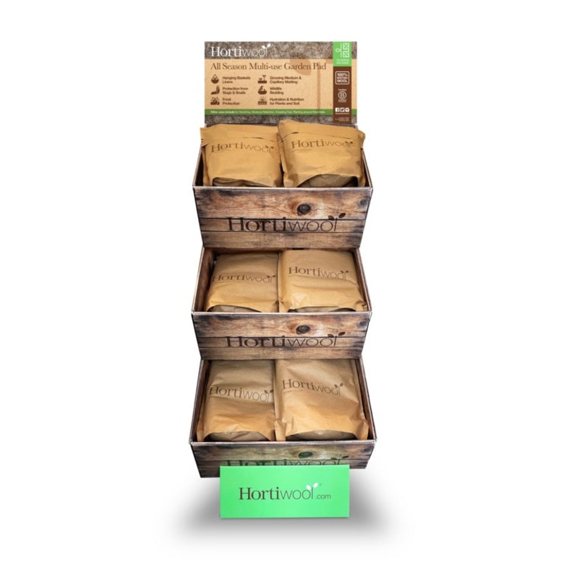 Hortiwool 5 Pad Wool Pouch Display Unit