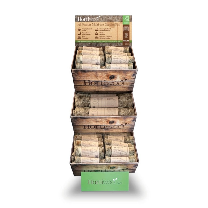Hortiwool Starter Pads & Hanging Basket Liners Display Unit