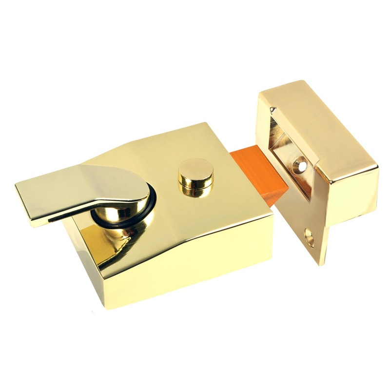 Sterling Narrow Double Locking Night Latch – Brass 40mm